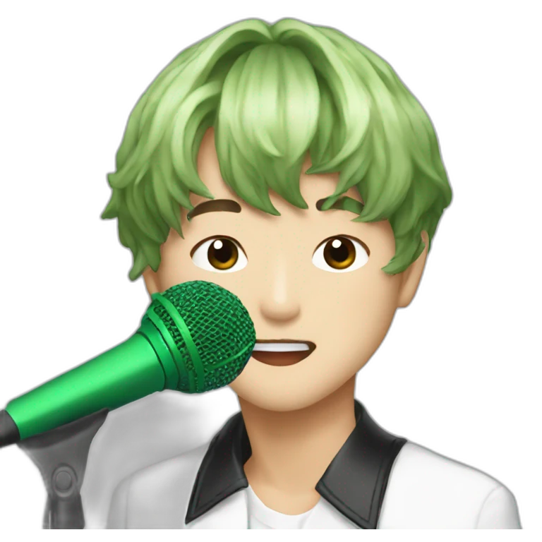 Kim Taehyung With a green mic emoji