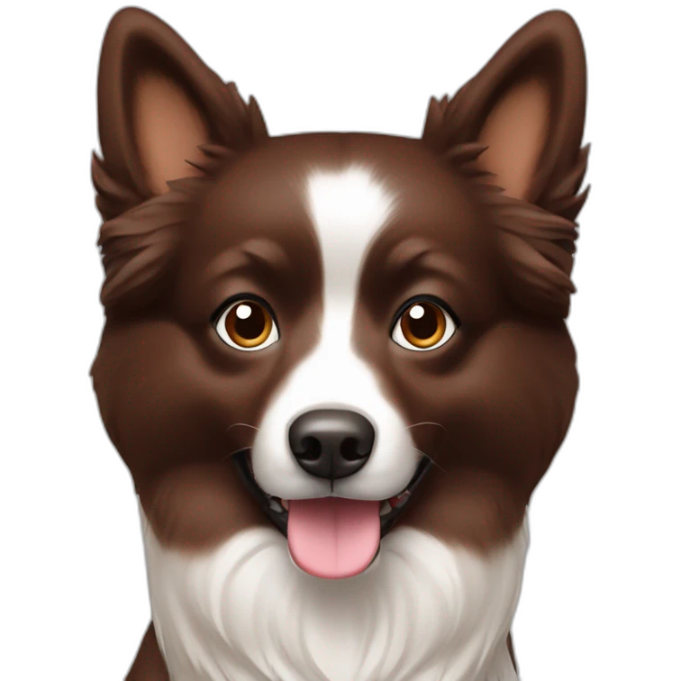 Spitz dog full chocolate brown dog  emoji