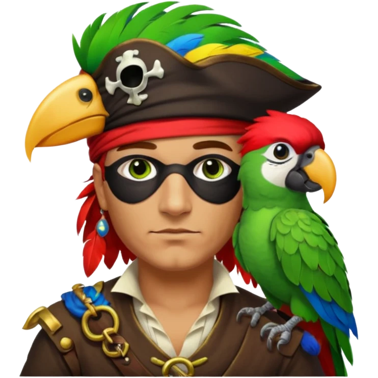 pirate and parrot emoji