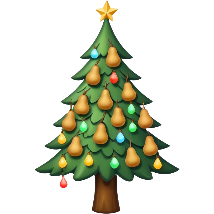 weihnachtsbaum mit birnen statt gugeln die leeuchten emoji