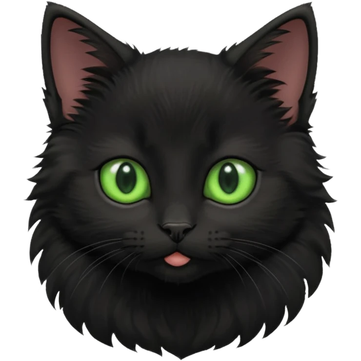 sweet black kitten listening emoji