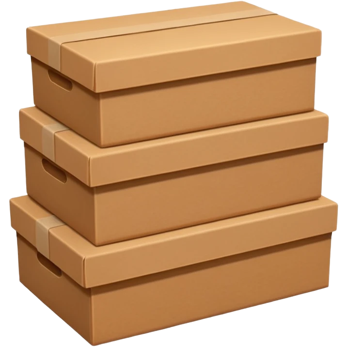 three brown paper boxes emoji
