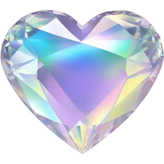 Heart shaped 56-carat iridescent diamond emoji