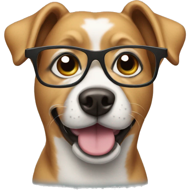 Dog wearing specs emoji