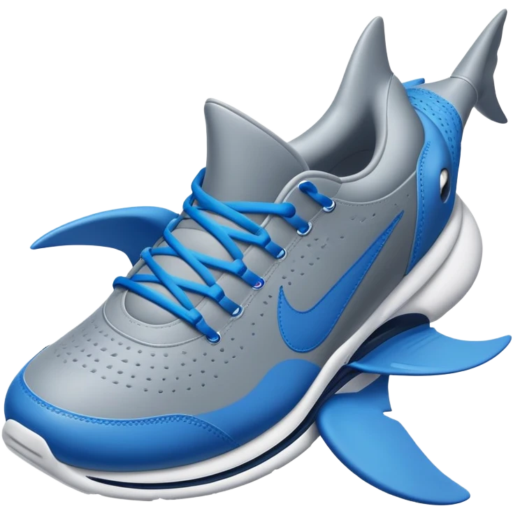 Tiburón con zapatos azules nike emoji