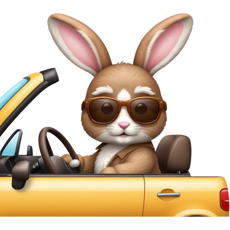 Easter rabbit driving a suv emoji