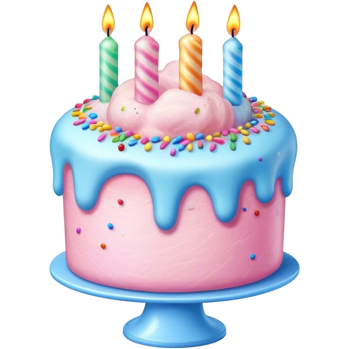 Realistic cotton candy birthday cake emoji