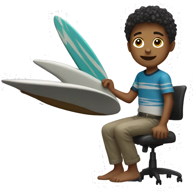 boy with surf desk emoji