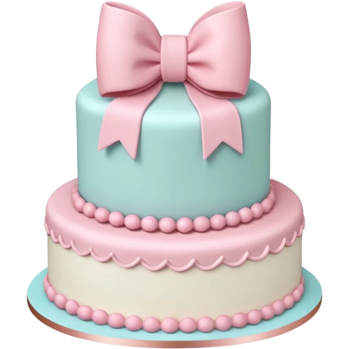 White birthday Bow cake  emoji