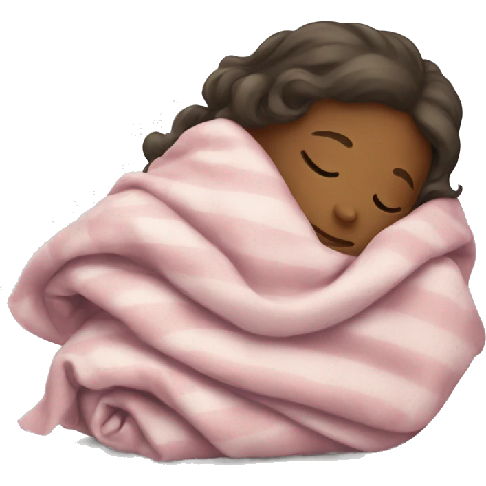 Girl sleeping in folded blanket  emoji