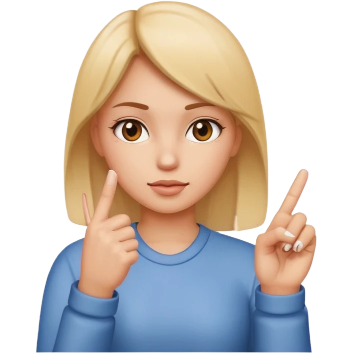 realistic portrait of girl giving middle finger  emoji