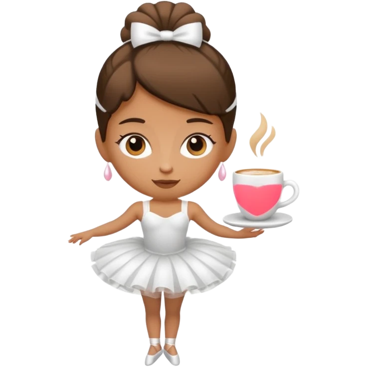 Ballerina that has a head as a espresso  emoji