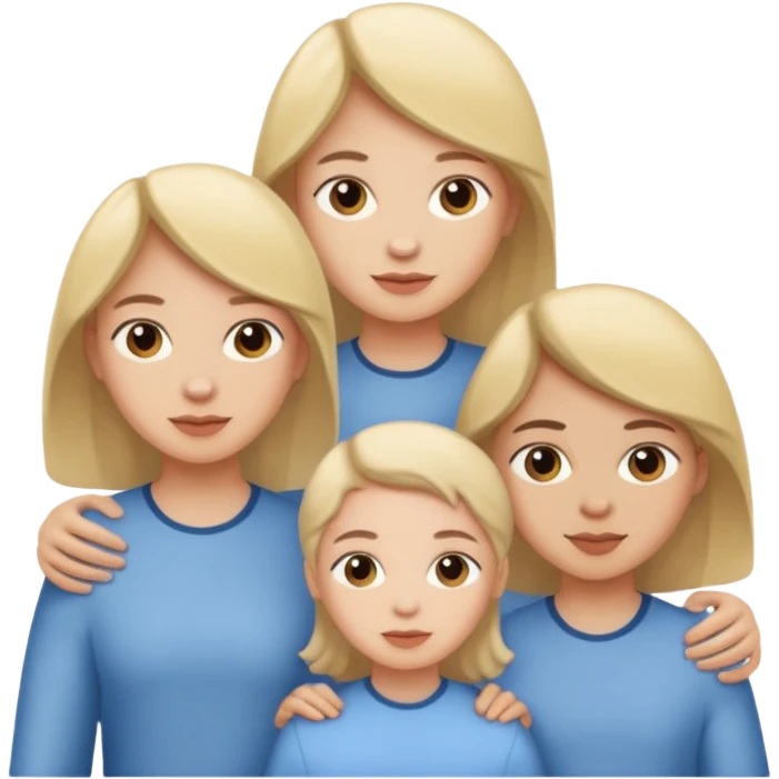 2 sisters and 1 brother emoji