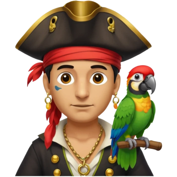 pirate and parrot emoji