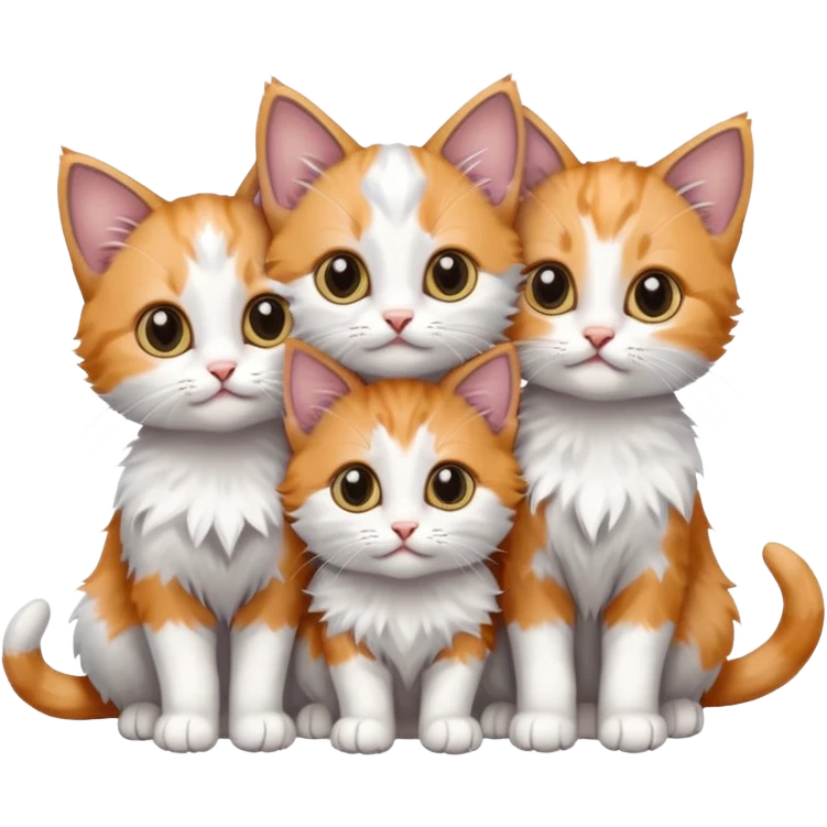 Three small cat three tiny little kitty cats, which are babies emoji