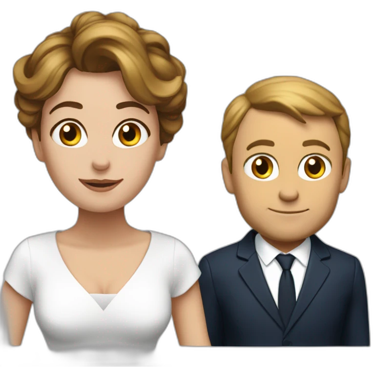 Brigitte entrait d'endrasser Macron emoji