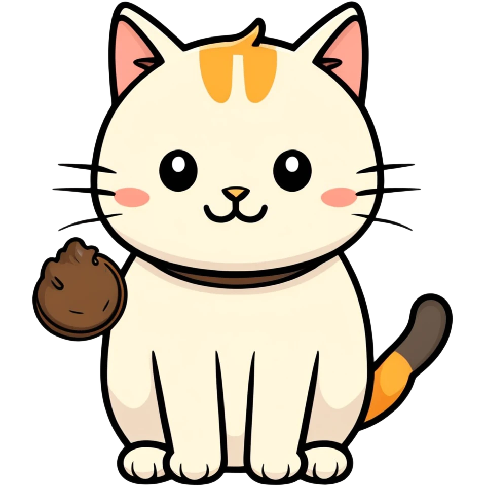 cat holding poop emoji