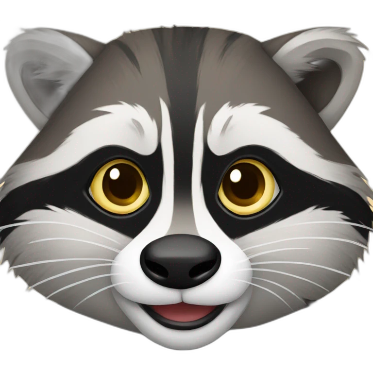 a racoon with human face and double center emoji