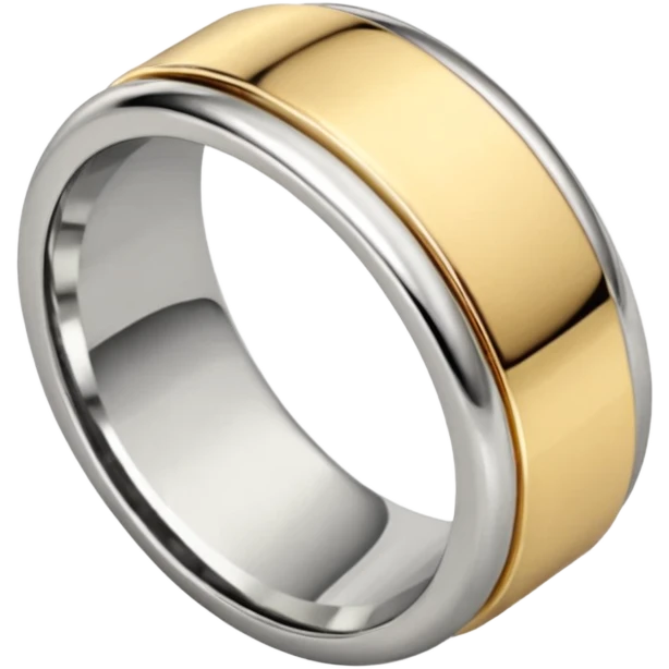 Tot et moi ring two toned mostly silver emoji