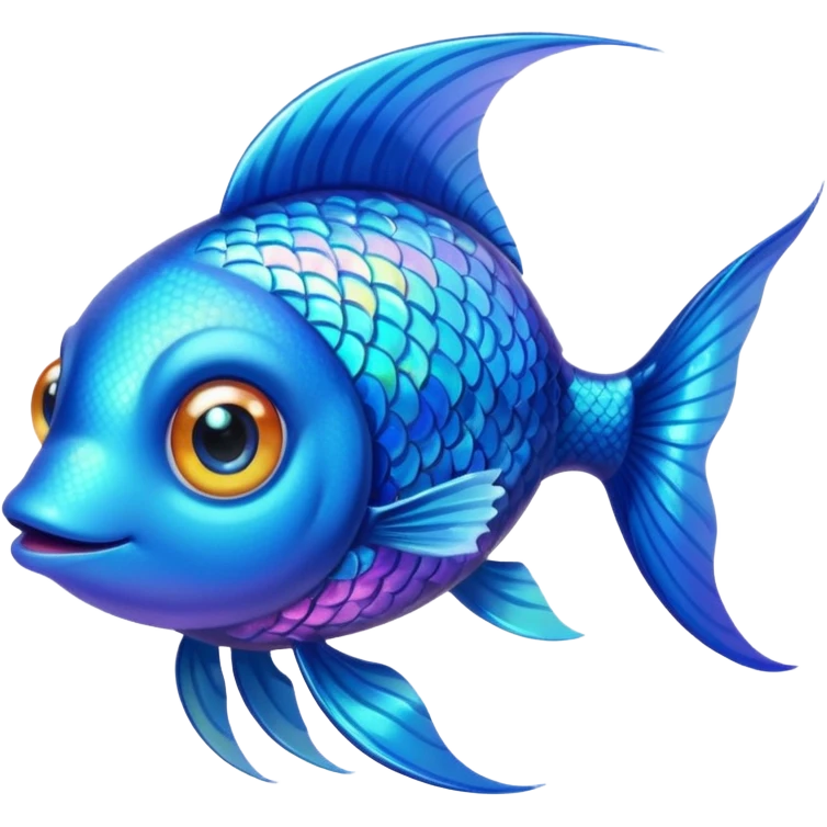 Adorable fish with large sparkling eyes and long flowing fins. emoji