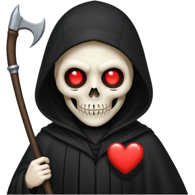 cute grim reaper with heart eyes emoji