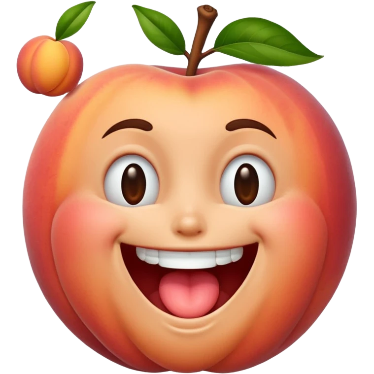 Peach laughing with middle finger emoji
