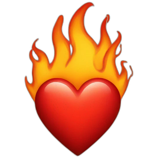 red heart with flame emoji