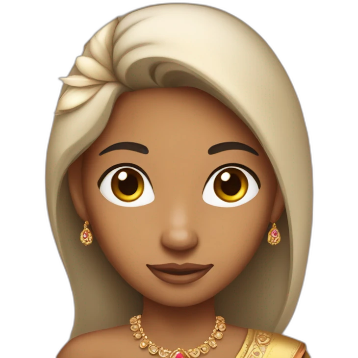 iPhone-style princess emoji with Indian girl pretty skintone  emoji