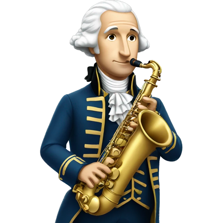 George Washington playing saxophone  emoji