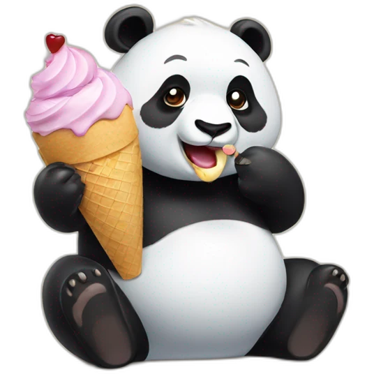 Panda eating ice cream emoji