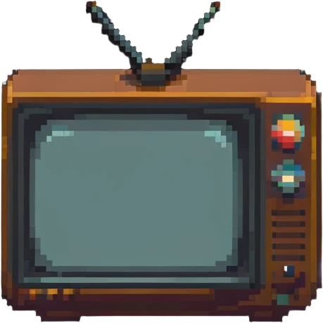 retro TV with static emoji