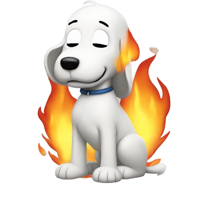 Snoopy one fire  emoji