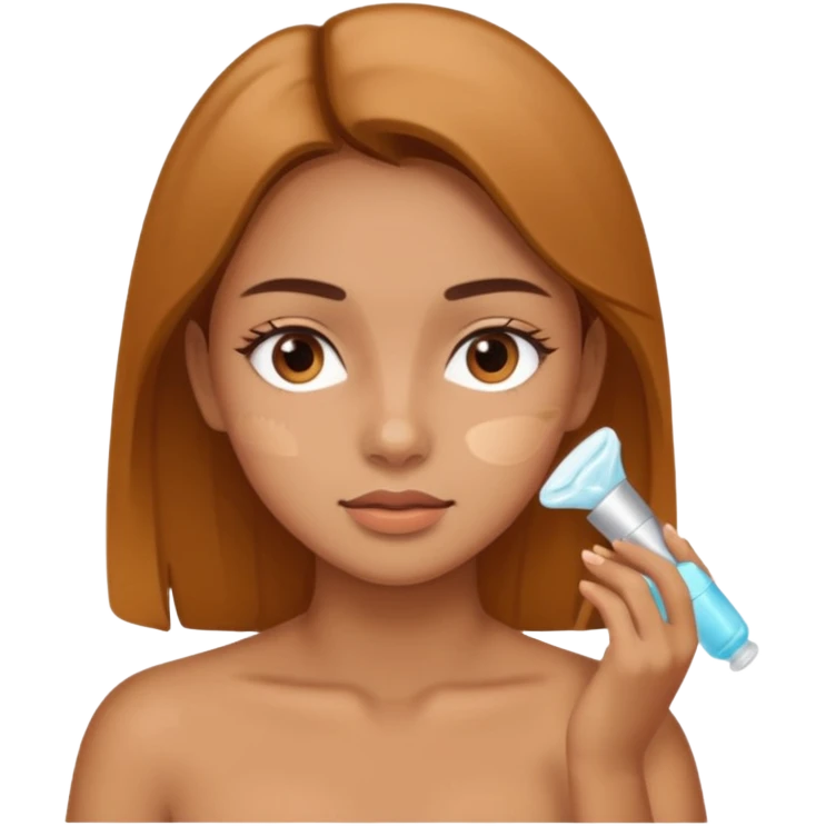 Chica haciendose skincare emoji