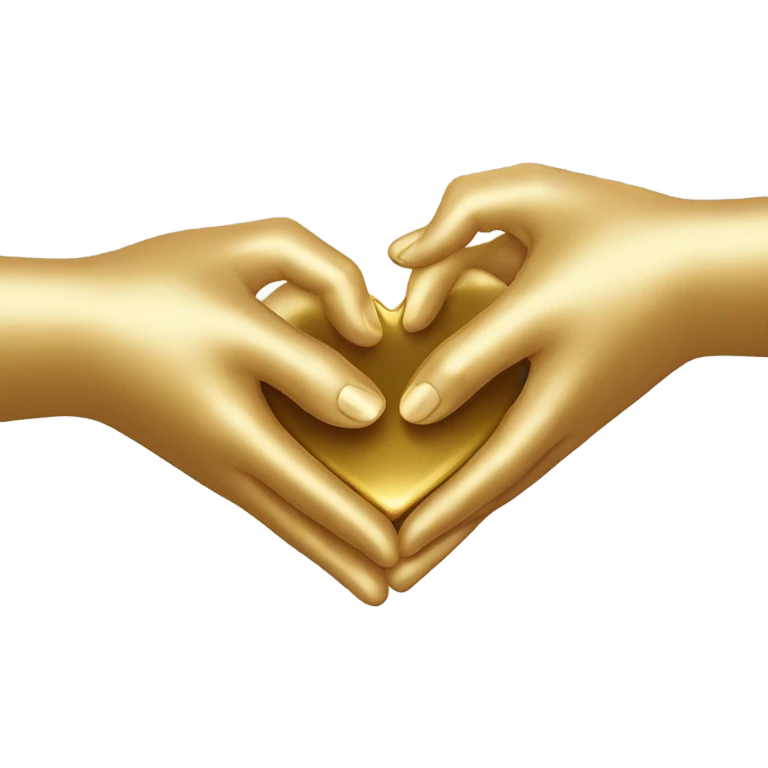 Hands with gold heart  emoji