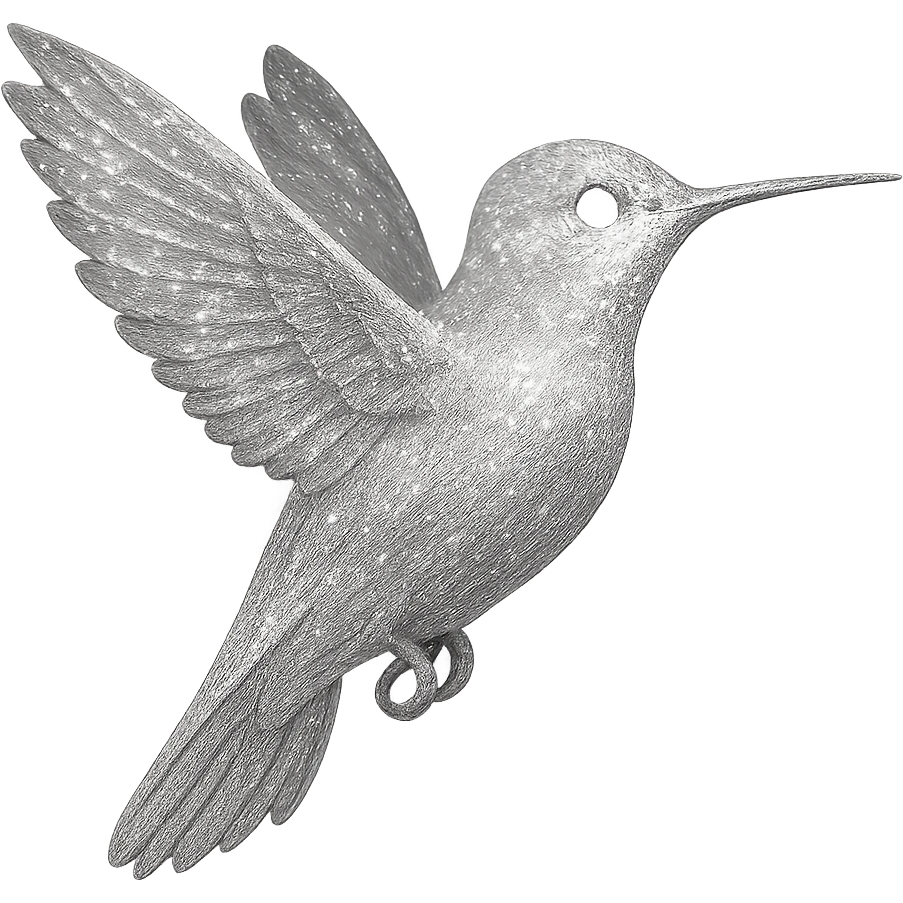 sparkly white hummingbird emoji