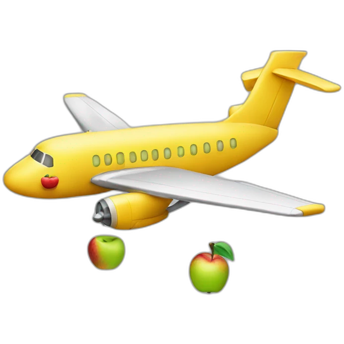 A plane eating an apple emoji