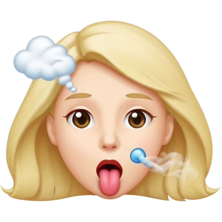 Face blowing air like “ptttt” with tongue out emoji