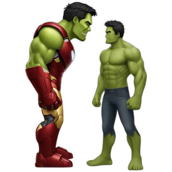 Iron Man hugging hulk emoji