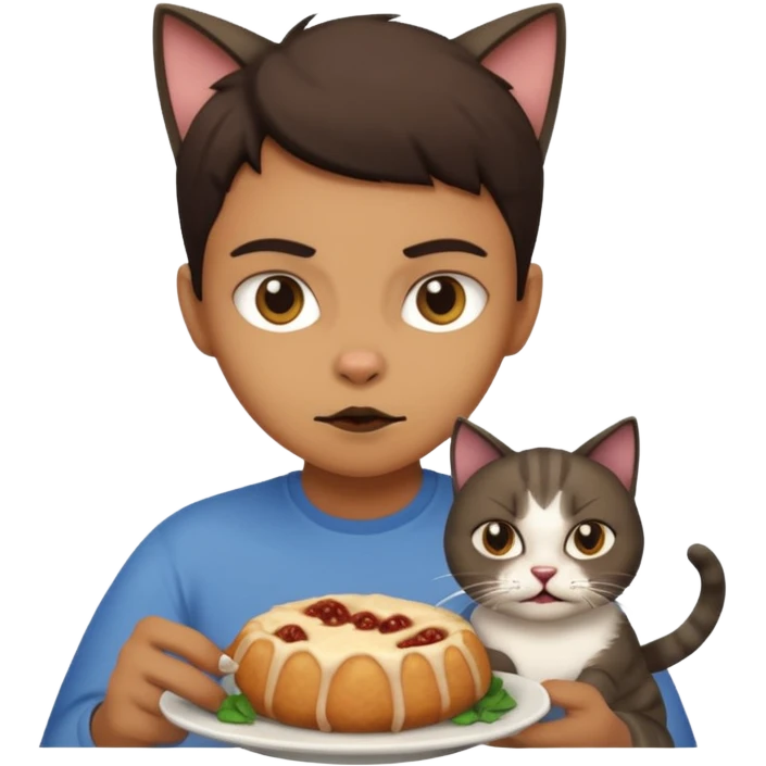 person eating a cat emoji