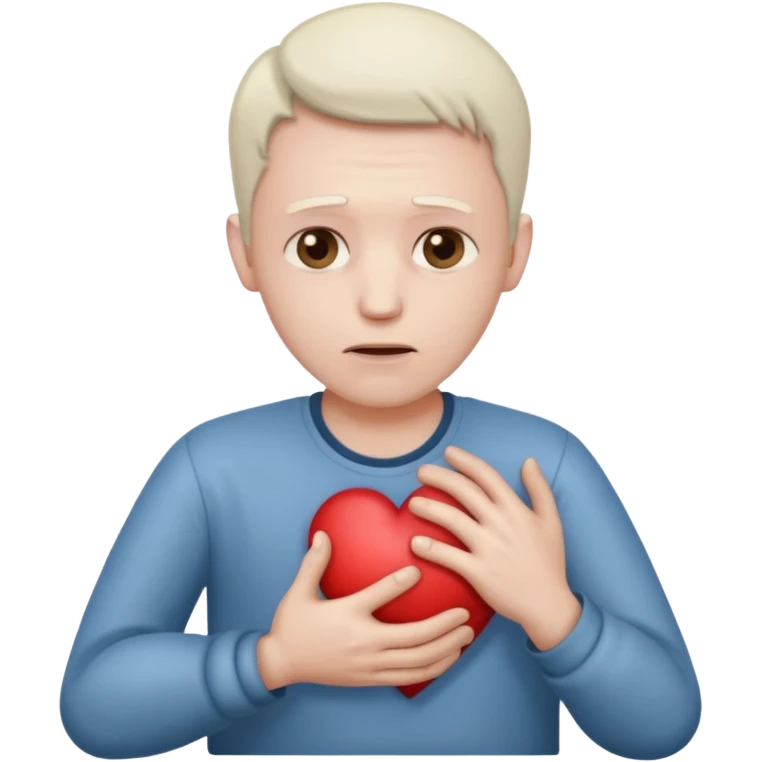 Men I sick hold his heart by 1 hand emoji