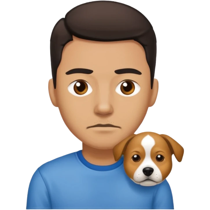 Man with hate dogs shirt emoji