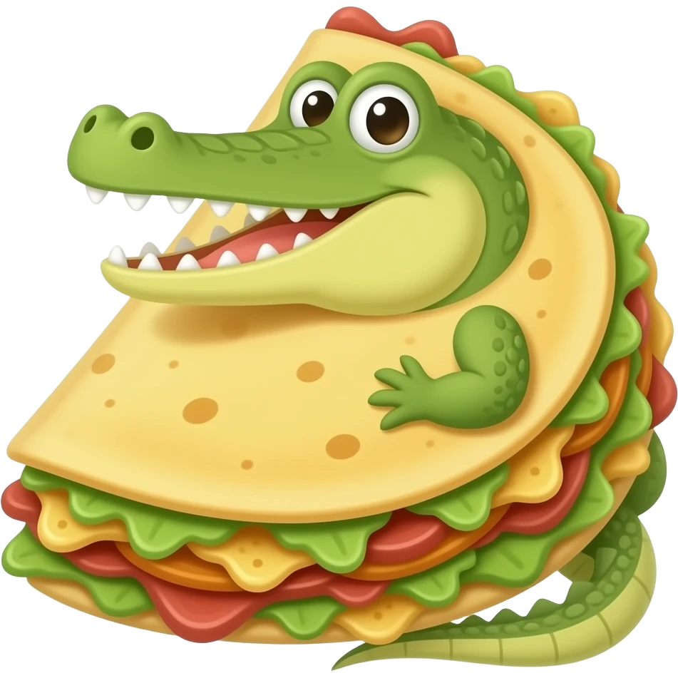 quesadilla fused crocodile emoji