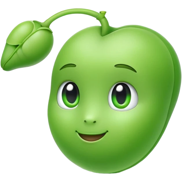 cute green pea with a single airpod in one ear emoji