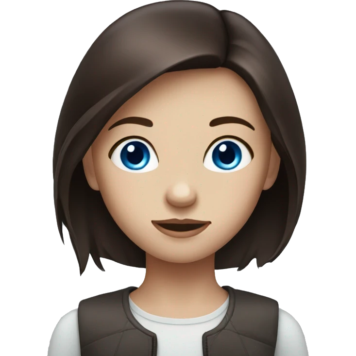 Girl with blue eyes and dark auburn hair emoji