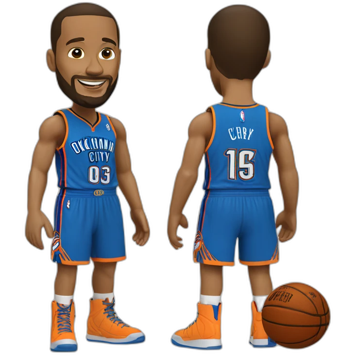 curry con camiseta de Oklahoma City Thunder emoji
