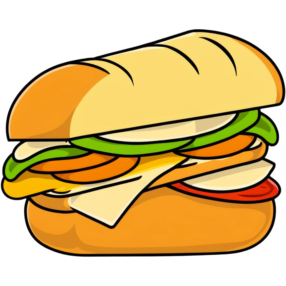 ciabatta sandwich with chicken emoji