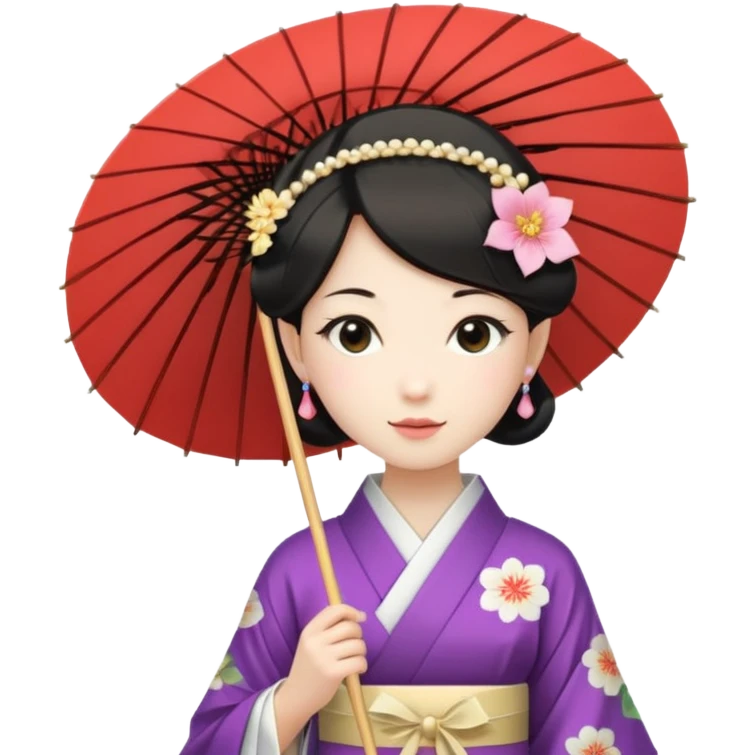 Japanese Princess  with paper umbrella emoji