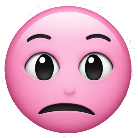 Pink smiley face pouting  emoji