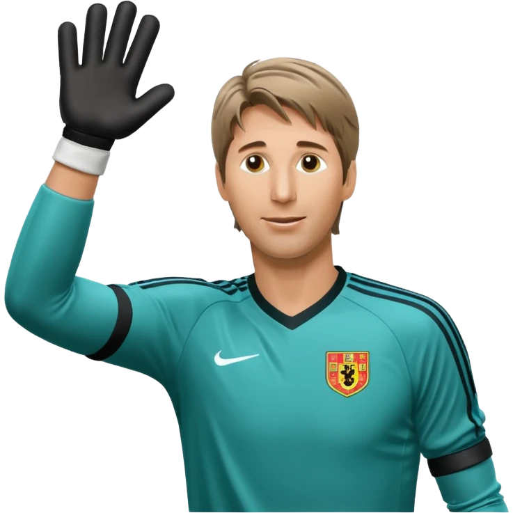 Edwin van der Sar celebrating with gloves raised emoji