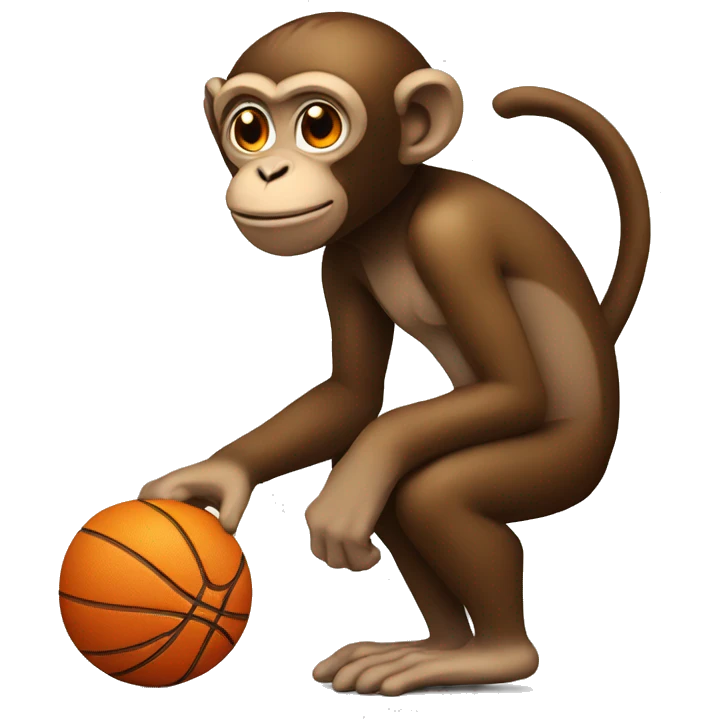 Monkey with a basketball emoji